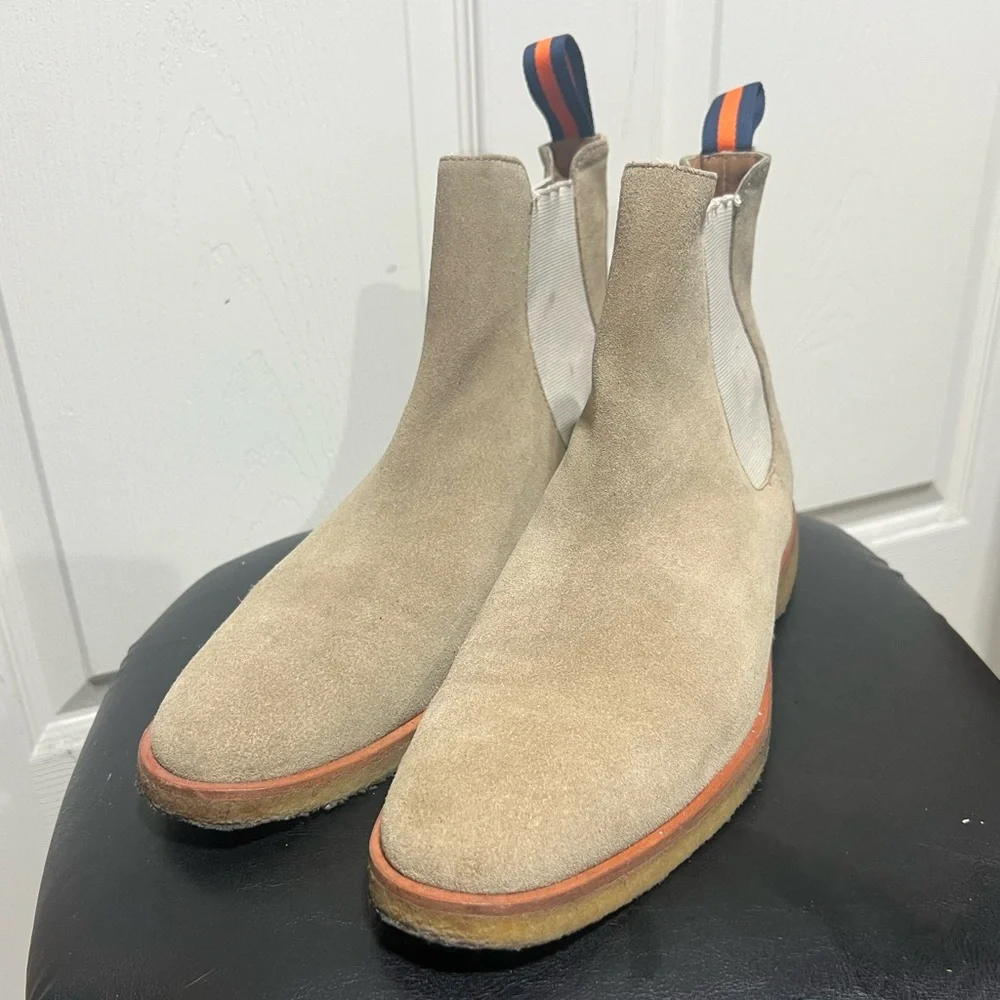 New Republic Sonoma Suede Chelsea Boots Sandstone Tan Men’s 10.5 D - Picture 3 of 13